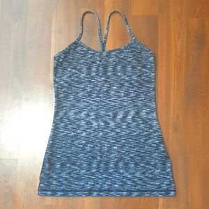LULULEMON Tank Top With Built-in Shelf Bralette - Grey/Black Mix